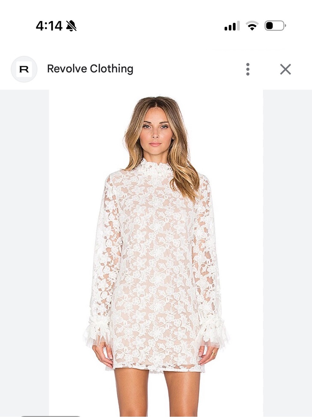 Alexis White Lace Long-Sleeve Mini Dress